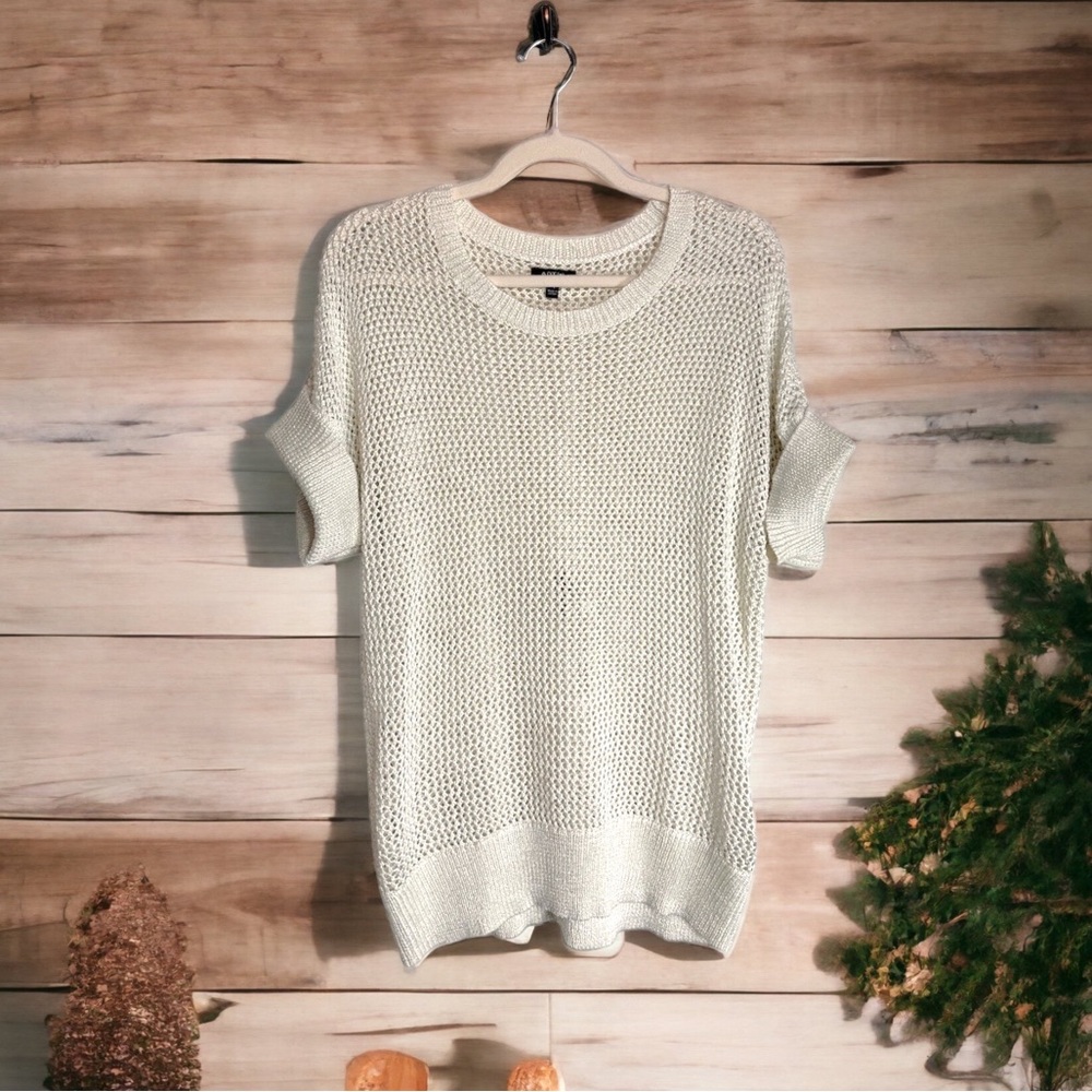 Apt.9 Open Knit S/S Top Open Weave Women's Xl Sum… - image 1